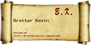 Bretter Kevin névjegykártya